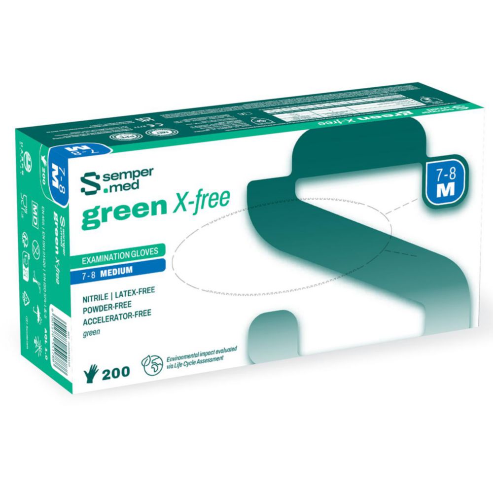 Disposable gloves, Semperguard® green x-free, Nitrile Disposable gloves, Semperguard® green x-free, Nitrile