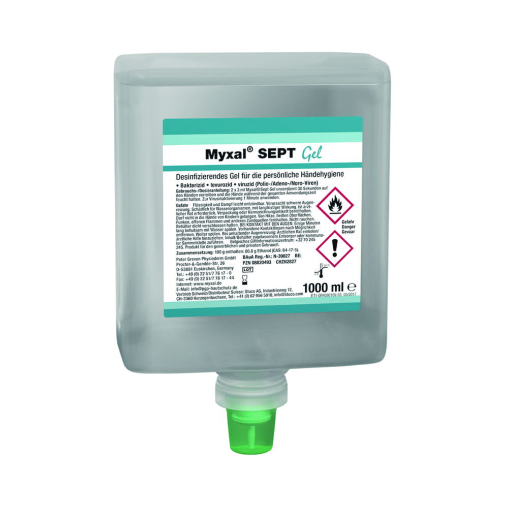 Hand Disinfectant Physioderm® Myxal® SEPT Gel Hand Disinfectant Physioderm® Myxal® SEPT Gel