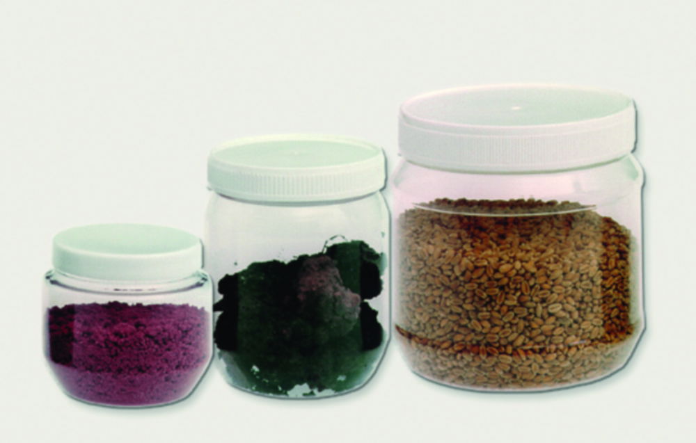 Wide mouth jars, PET, with screw cap, PP Wide mouth jars, PET, with screw cap, PP