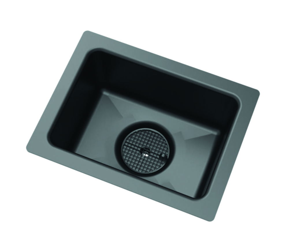 Lab sink with drain, HDPE, electrostatic conductive Lab sink with drain, HDPE, electrostatic conductive